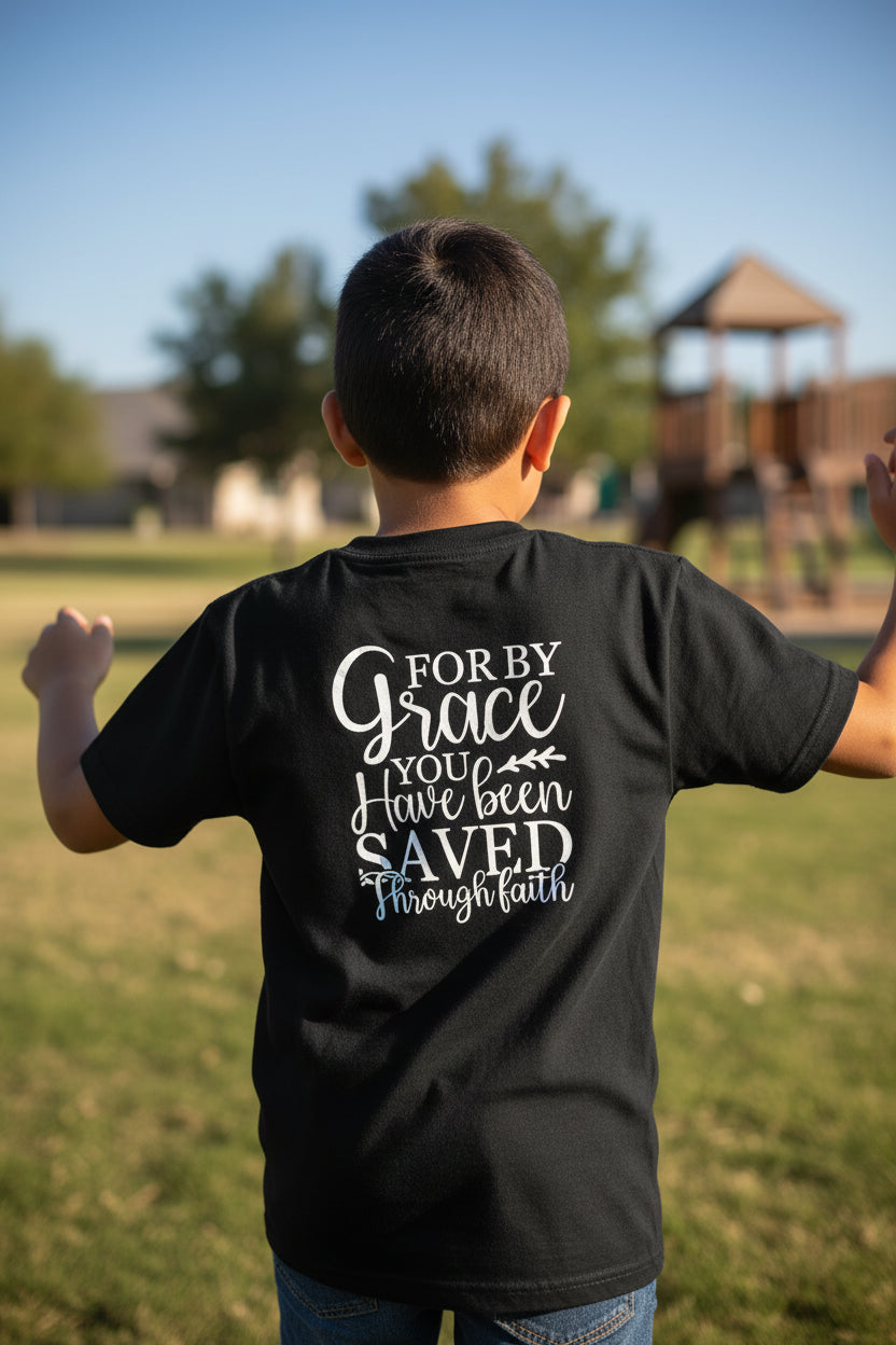 The "Saved By Grace" Heavyweight Tee Childrens