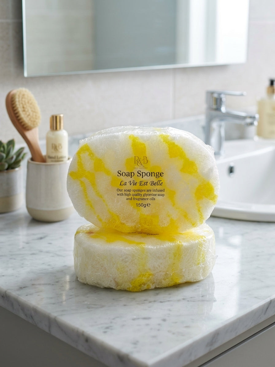 La Vie Est Belle Soap Sponge Exfoliating Body Wash Sponge Yellow Sweet Floral
