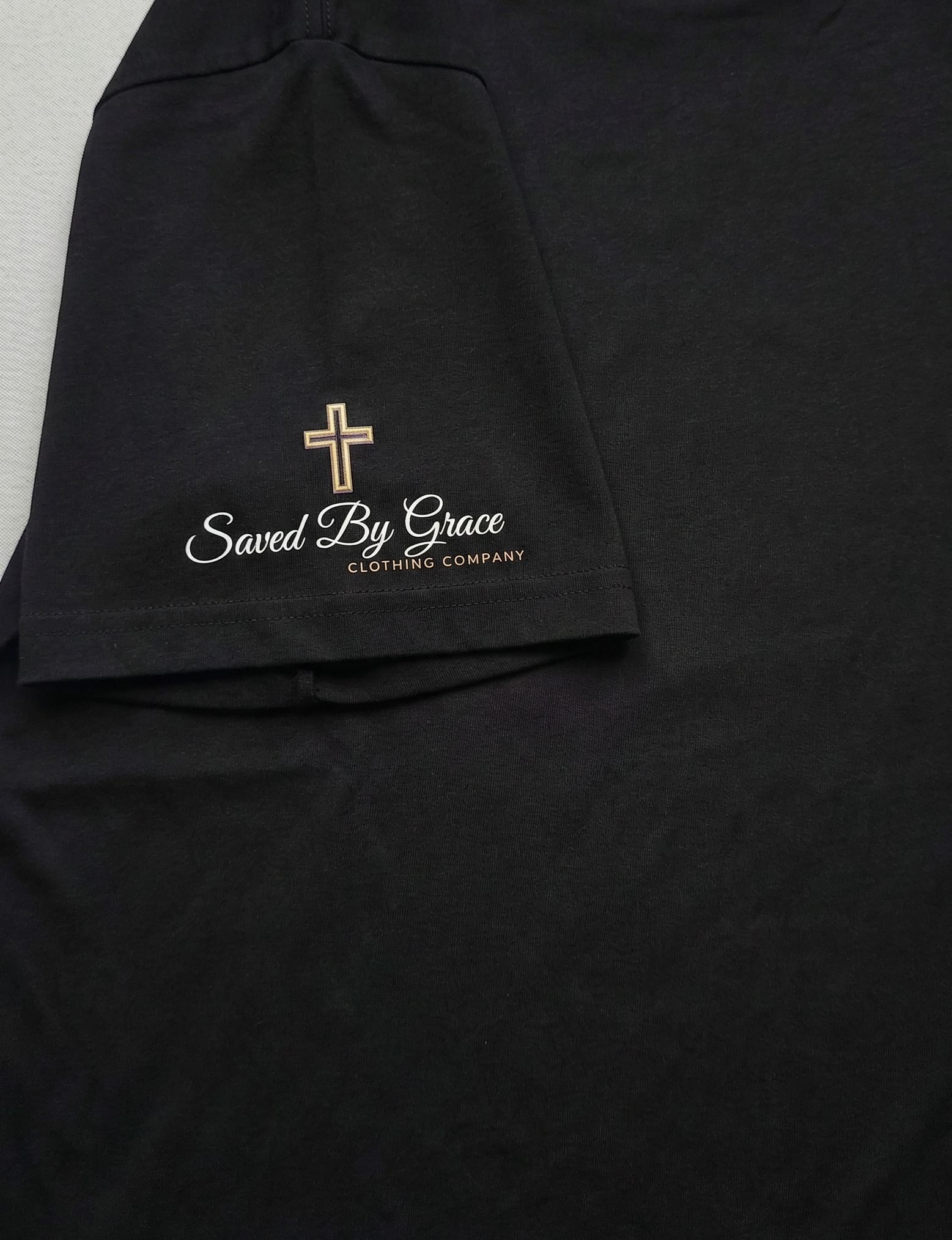 The "Saved By Grace" Dual-Logo Heavyweight Tee Mens
