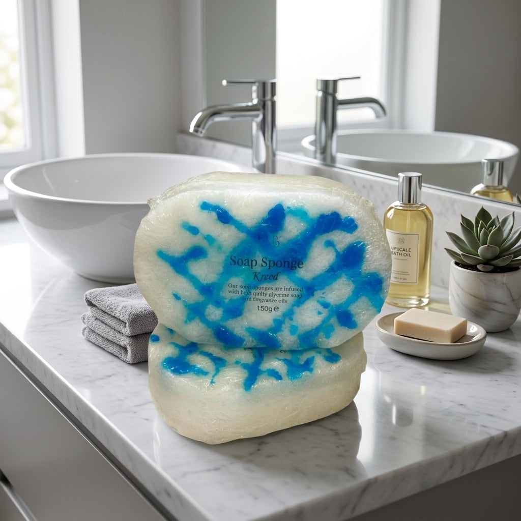 Kreed Soap Sponge Exfoliating Body Wash Sponge Blue Pineapple Fresh Cologne