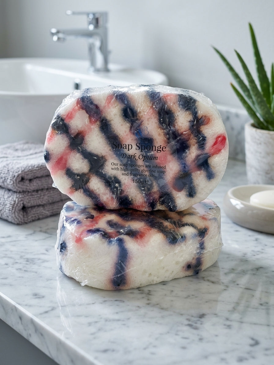Dark Opium Soap Sponge Exfoliating Body Wash Sponge Black Pink Coffee Vanilla
