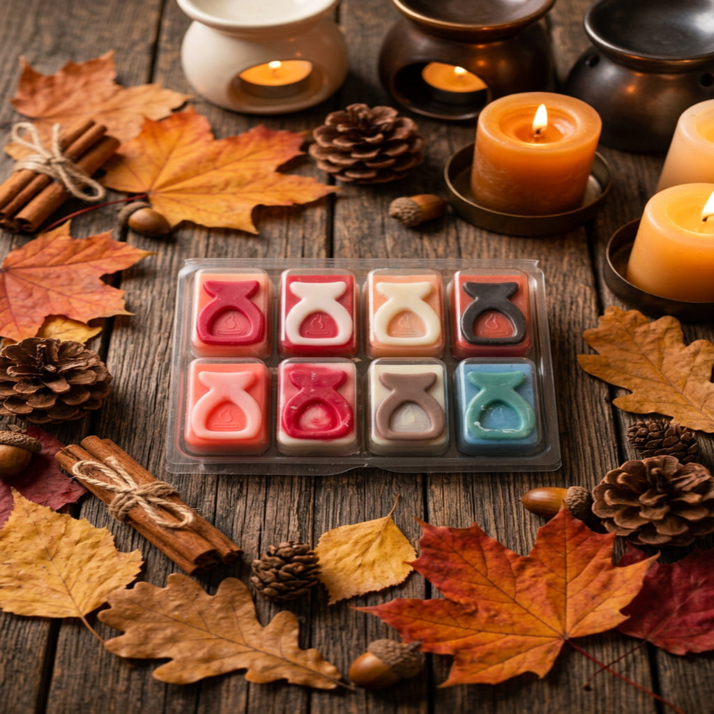 Luxury Autumn Wax Melt Selection Box – 8 Scents (Rapeseed & Coconut Wax)