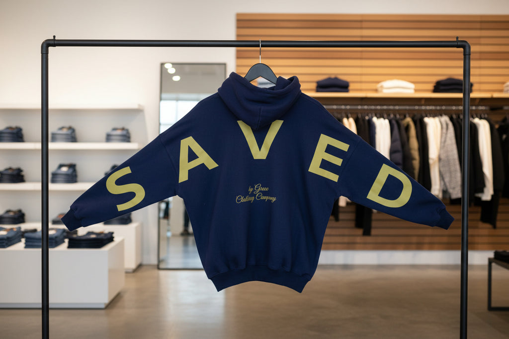 Saved Oversized Hoodie in Navy
