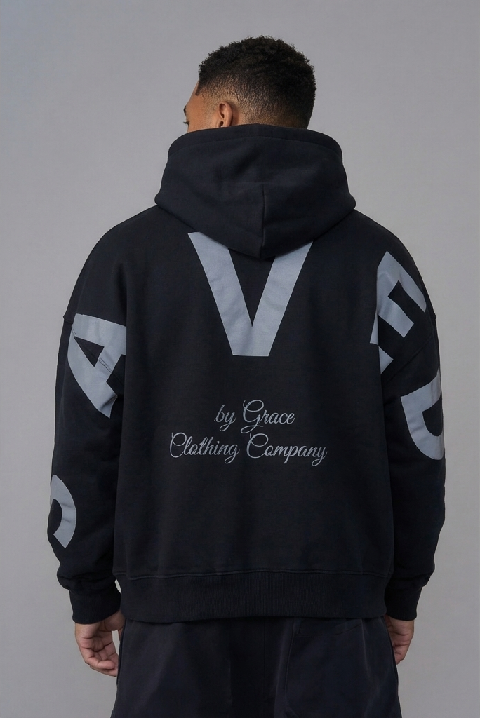 Saved Oversized Hoodie in Black