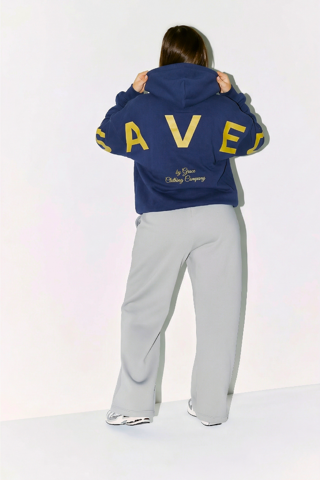 Saved Oversized Hoodie in Navy