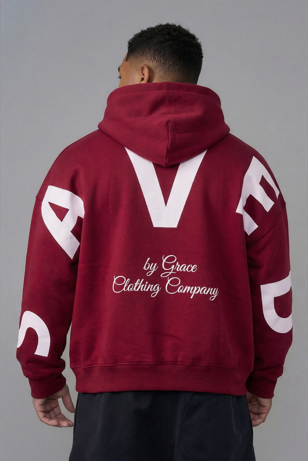 Saved Oversized Hoodie in Burgundy